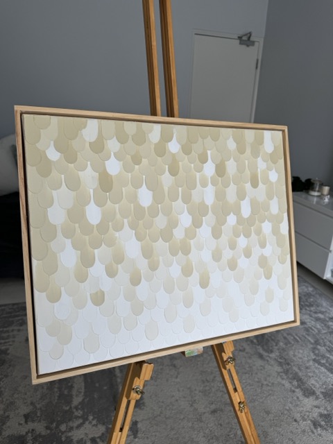 Neutral cream petal textured art